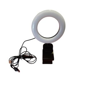 LED Ring Light with Clip - Black., USB 5"